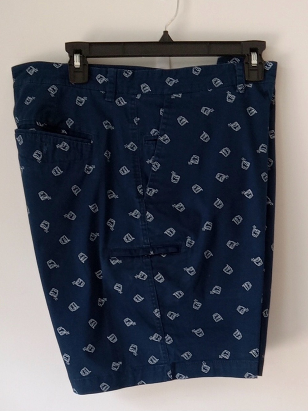 Tackle & Tides Navy Shorts with White Micro Print